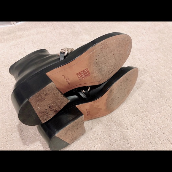 Givenchy Black Leather Chained Link Ankle Boot 38 - Picture 10 of 14